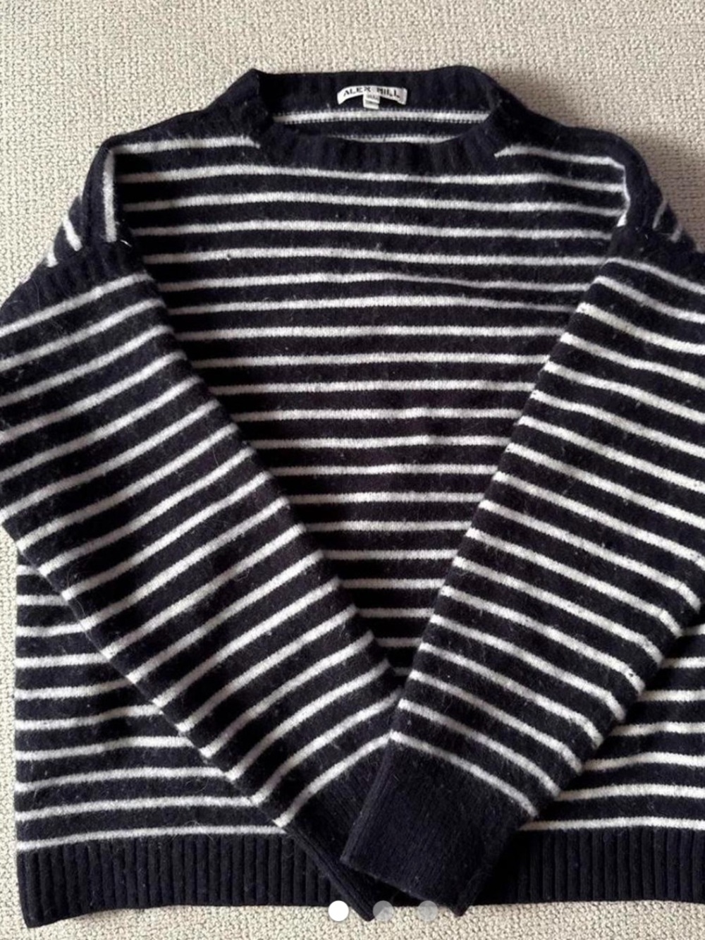 Alex Mill Navy and White Striped Crewneck Sweater XL but fits like M